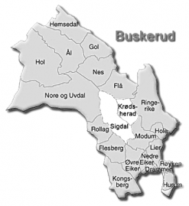 Map of Buskerud, Norway
